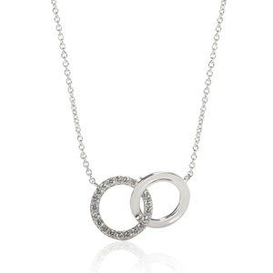 💙Tiffany & Co.💙18k White Gold Diamond Interlocking Circle Necklace